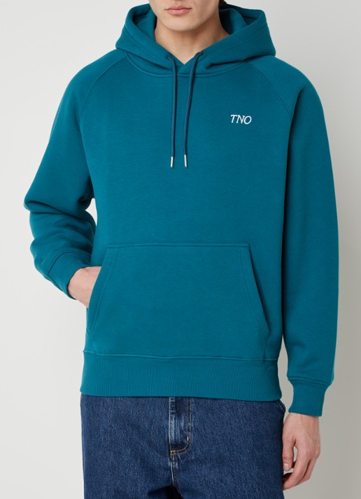 The New Originals Hoodie met logo- en backprint - achterkant petrol