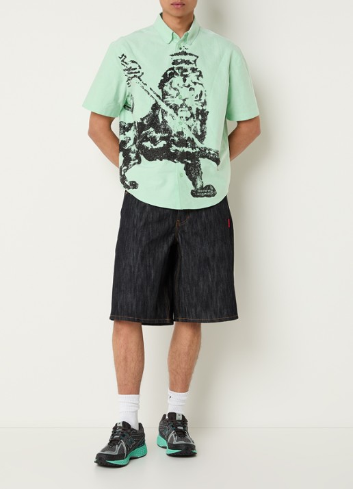 The New Originals Lion Curve regular fit overhemd met print - voorkant 3 mint