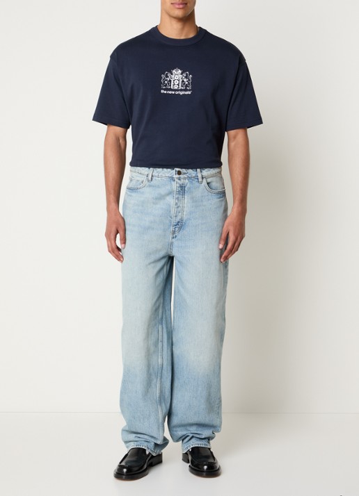 The New Originals Lion Speaker Tee met front- en backprint - voorkant 4 donkerblauw
