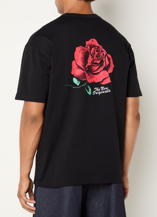 The New Originals Rose T-shirt met logo- en backprint