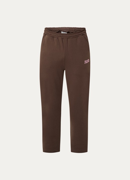 The New Originals Straight fit joggingbroek met steekzakken - voorkant donkerbruin