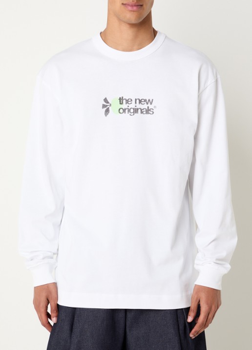 The New Originals The Netherlands Stamp longsleeve met logo- en backprint - achterkant wit