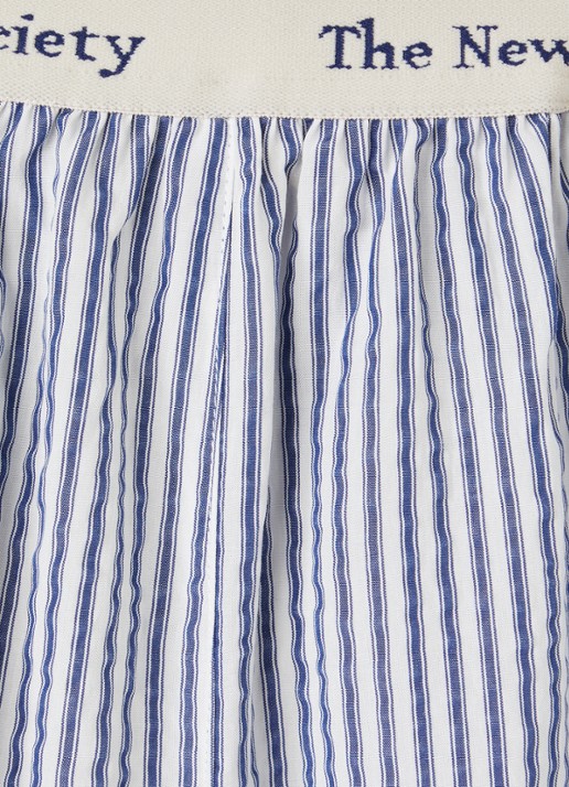 The New Society Alheli wide fit korte broek met streepprint - detail 3 indigo