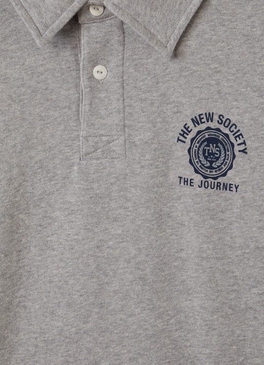 The New Society Ash jurk met streepprint - detail grijs