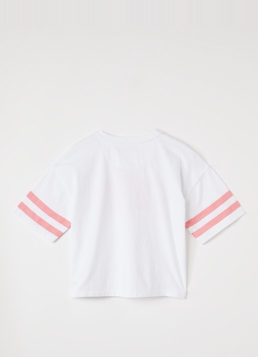 The New Society Daylily T-shirt met print - voorkant 2 roze