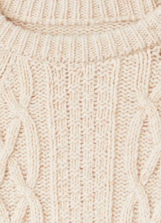 The New Society Echo kabelgebreide trui - detail beige