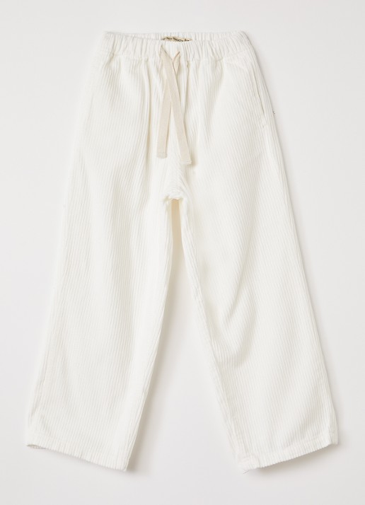 The New Society Elio loose fit broek van corduroy - voorkant wit
