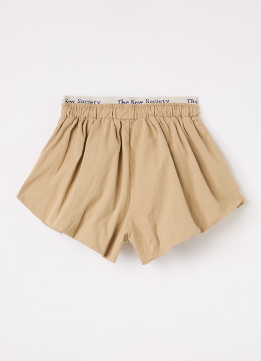 The New Society Gorse wide fit korte broek met steekzakken - achterkant beige