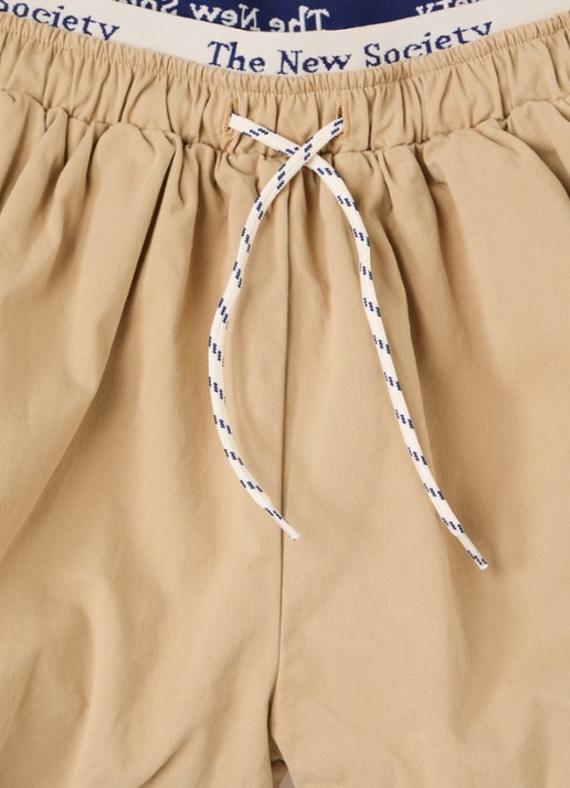 The New Society Gorse wide fit korte broek met steekzakken - detail 4 beige