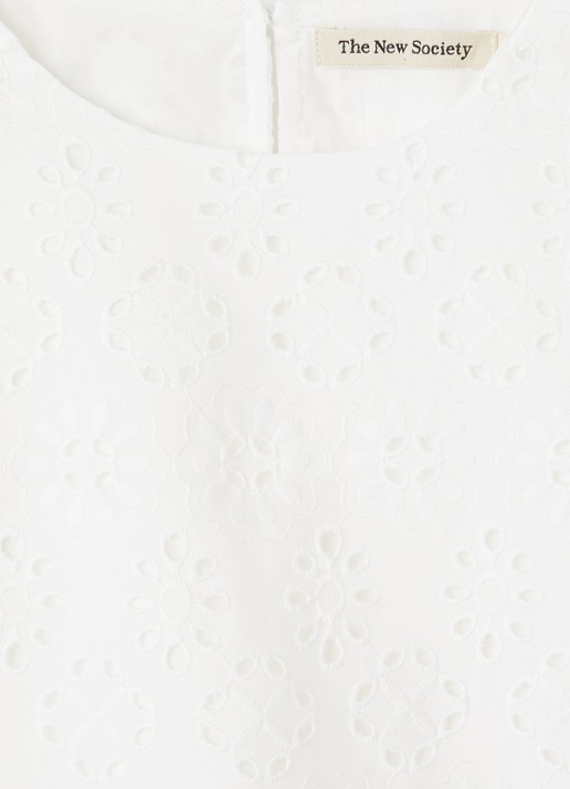The New Society Sakura tuniek met broderie - detail 3 gebroken wit