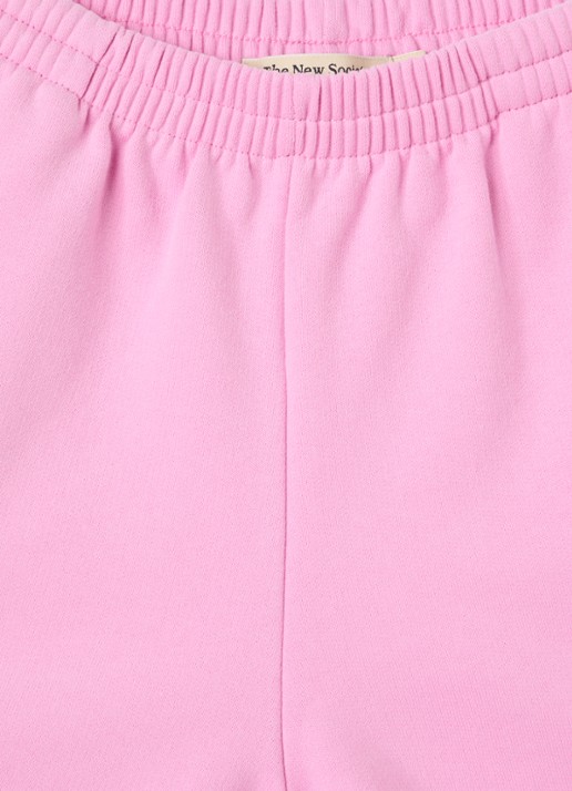 The New Society Straight fit korte joggingbroek met logo - detail 4 roze