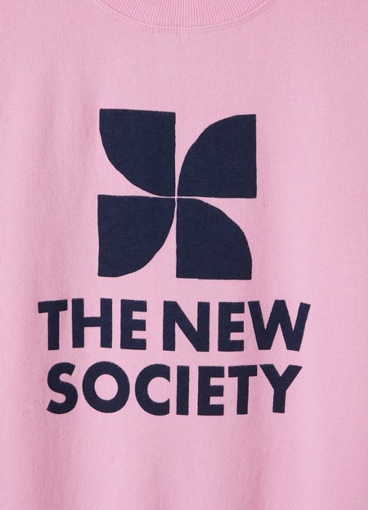 The New Society Sweater met logoprint - detail 3 lila