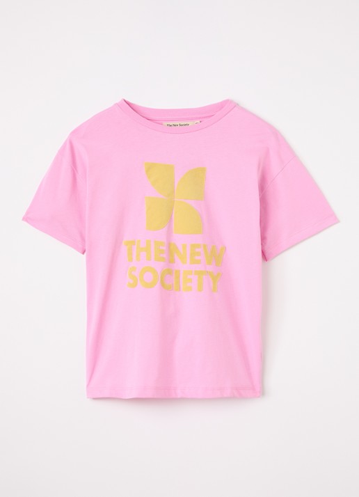 The New Society T-shirt met flock logoprint