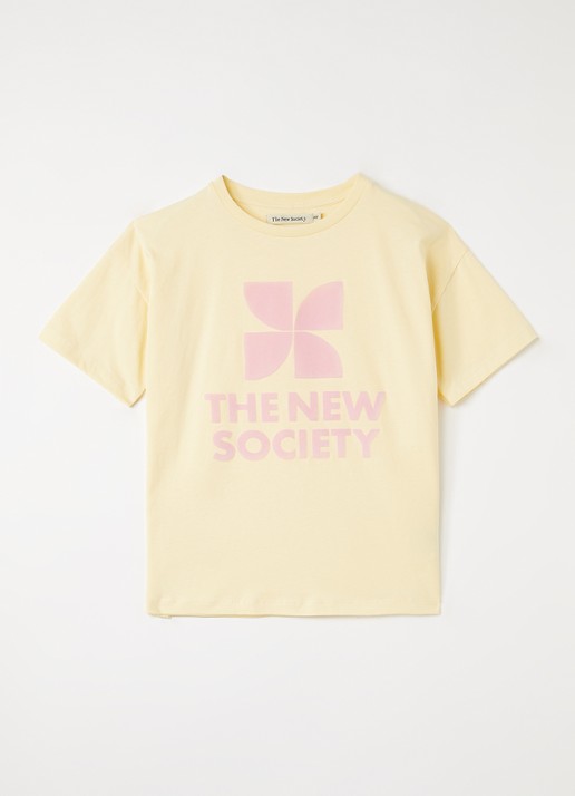The New Society T-shirt met flock logoprint
