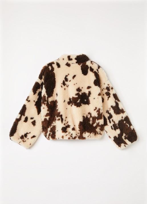 The New Society Wynn jack van teddy met dierenprint - achterkant 3 bruin