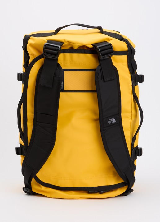 The North Face Base Camp Duffel S weekendtas met verstelbare schouderriem - achterkant geel