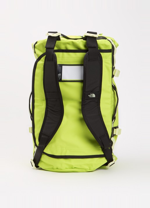 The North Face Base Camp Duffel S weekendtas met verstelbare schouderriem - achterkant 3 lime