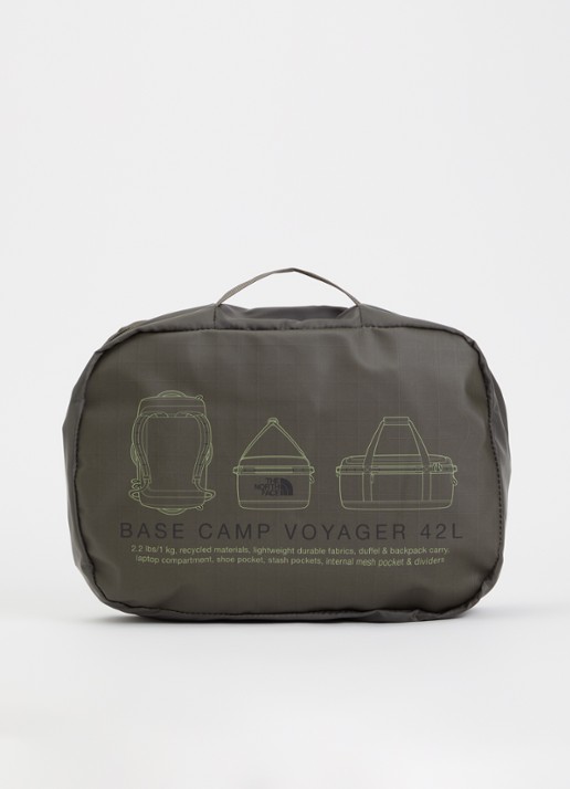 The North Face Base Camp Voyager 42L weekendtas met 15 inch laptopvak - detail 2 legergroen