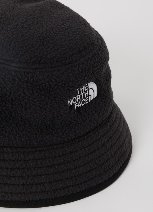 The North Face Bucket hoed van fleece met logo - detail zwart