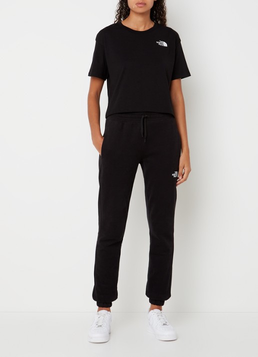 The North Face Cropped T-shirt met logo - voorkant 2 zwart