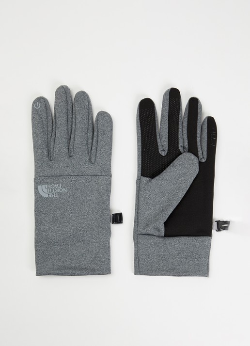 The North Face Etip handschoenen met logo - voorkant grijsmele