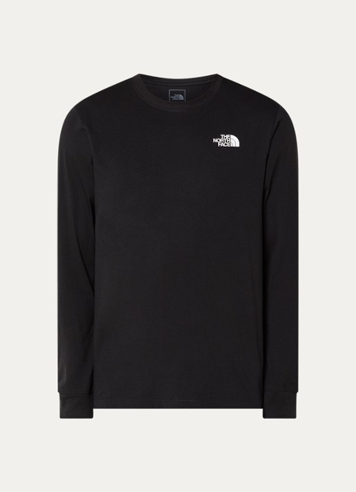 The North Face Evolution Box longsleeve met logo- en backprint - voorkant 3 zwart