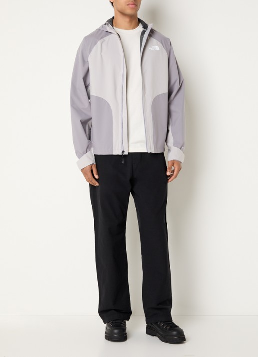 The North Face Jack met logo en ritszakken - voorkant 2 lichtgrijs