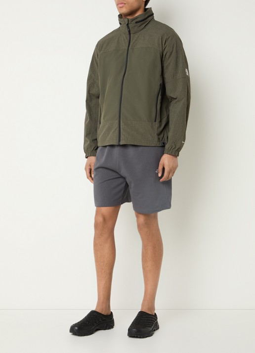 The North Face Jack met ruitdessin en ritszakken - voorkant 3 olijfgroen