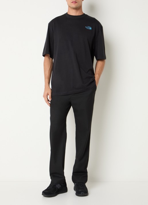 The North Face Liquid Box T-shirt met logo- en backprint - voorkant 3 zwart