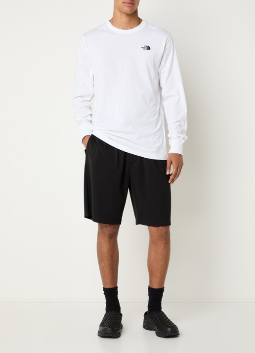 The North Face Longsleeve met logo - voorkant 3 wit