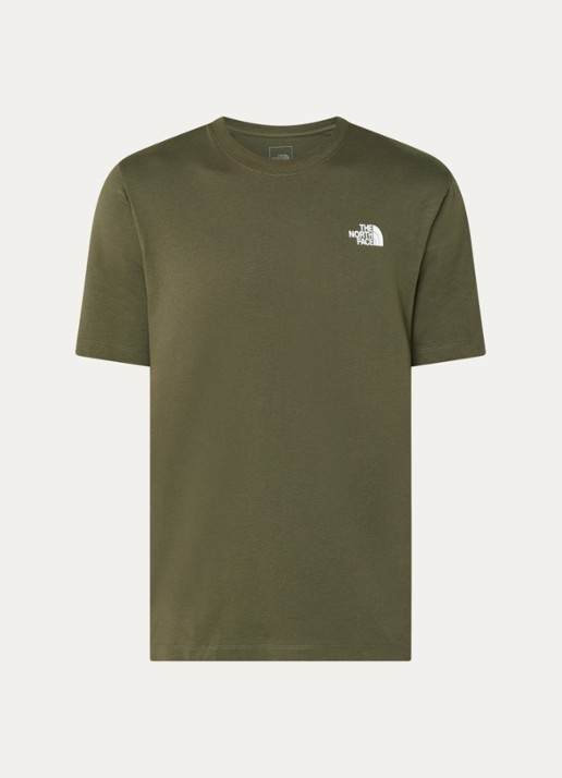 The North Face NSE Box Celebration T-shirt met logo- en backprint - voorkant 3 bronsgroen