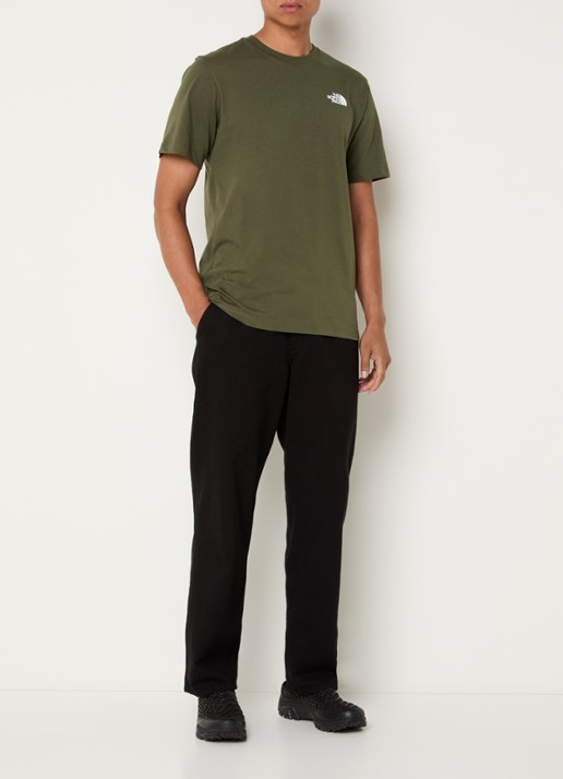 The North Face NSE Box Celebration T-shirt met logo- en backprint - voorkant 4 bronsgroen