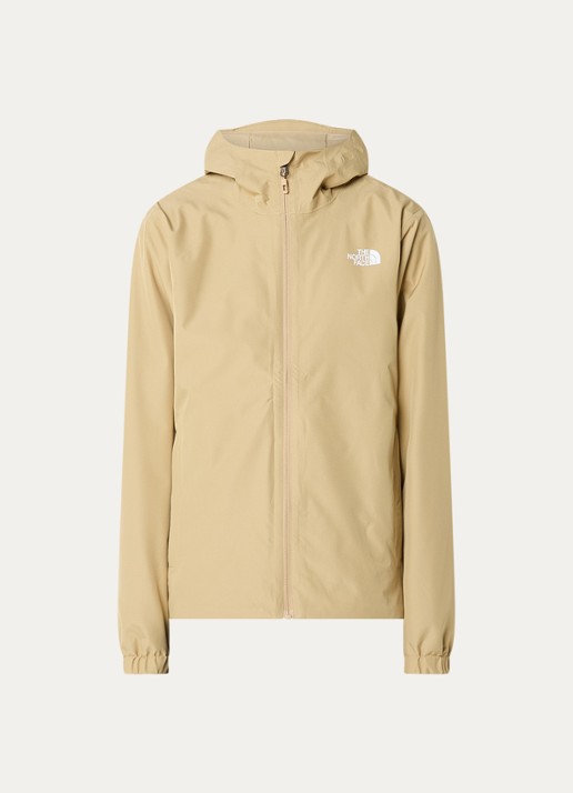 The North Face Quest windjack met capuchon en ritszakken - voorkant beige