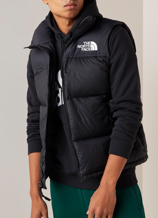 The North Face Retro Nuptse gewatteerde bodywarmer met donsvulling - detail 2 zwart