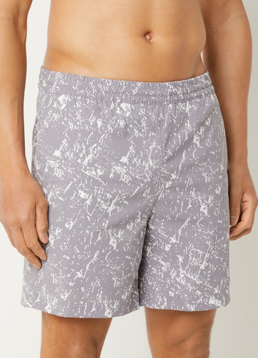 The North Face Straight fit korte broek met print en steekzakken - detail lichtgrijs