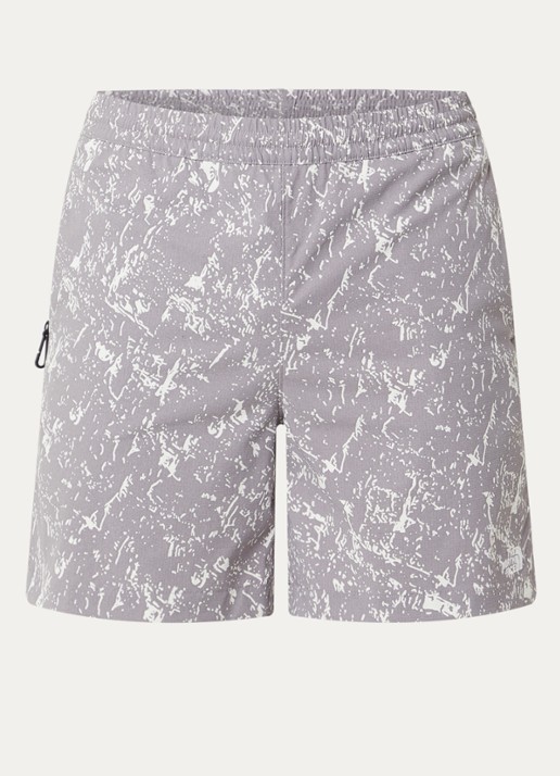 The North Face Straight fit korte broek met print en steekzakken - voorkant 3 lichtgrijs