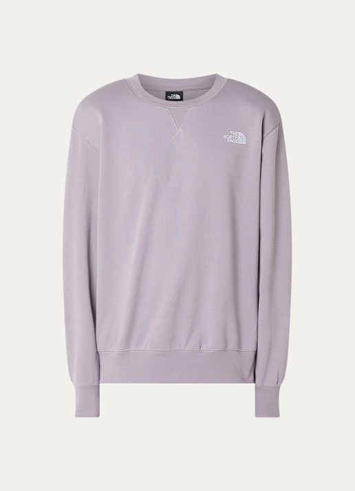 The North Face Sweater met logo- en backprint - voorkant lichtpaars