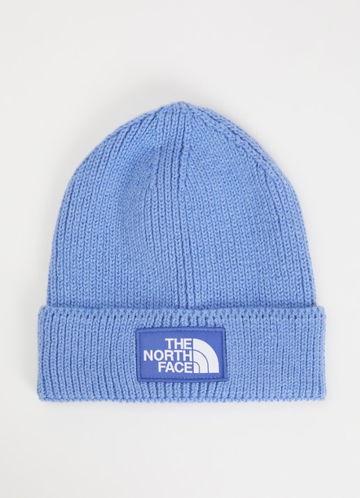 The North Face The Logo Box grofgebreide muts  - voorkant indigo