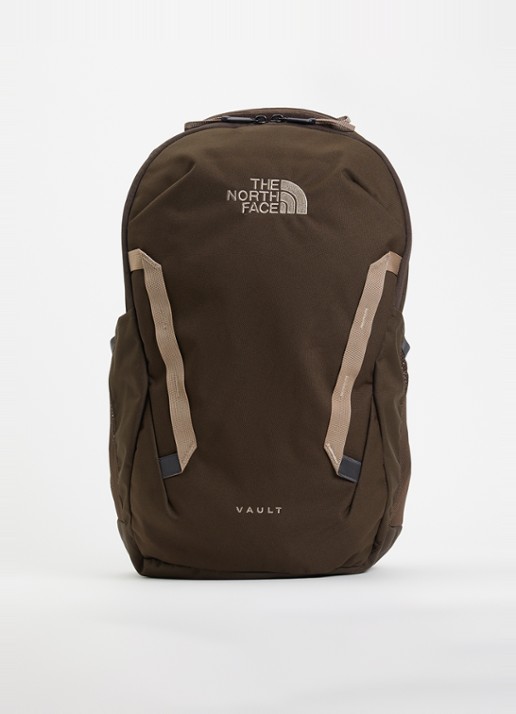 The North Face Vault rugzak met 15 inch laptopvak - voorkant donkerbruin