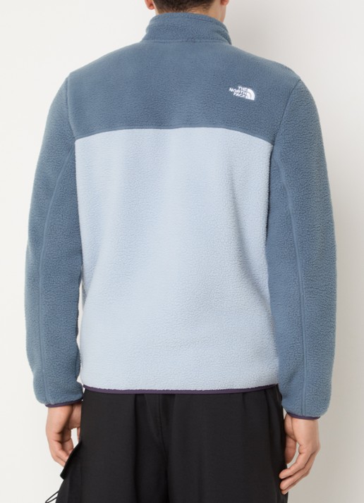 The North Face Yumiori jack van teddy met logoborduring en ritszakken - achterkant staalblauw