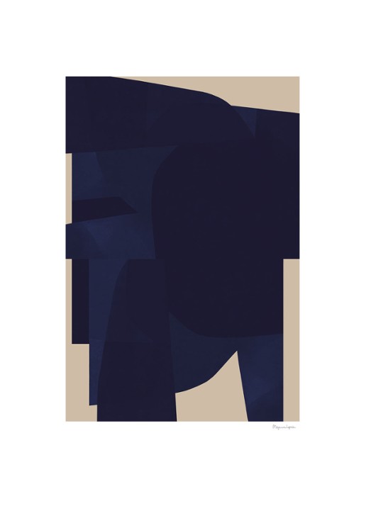 THE POSTER CLUB Blue, Berit Mogensen Lopez print - voorkant donkerblauw