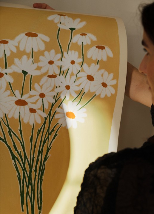 THE POSTER CLUB Daisies, Carla Llanos print - detail 3 geel