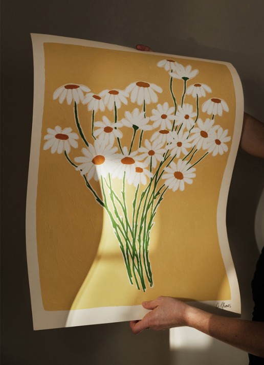 THE POSTER CLUB Daisies, Carla Llanos print - voorkant 2 geel
