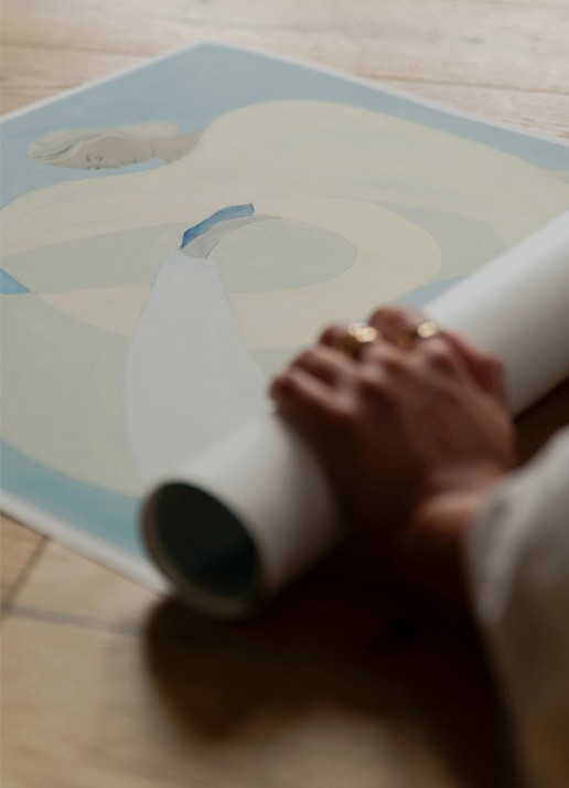 THE POSTER CLUB Hold You - Blue, Sofia Lind print - detail 3 blauw