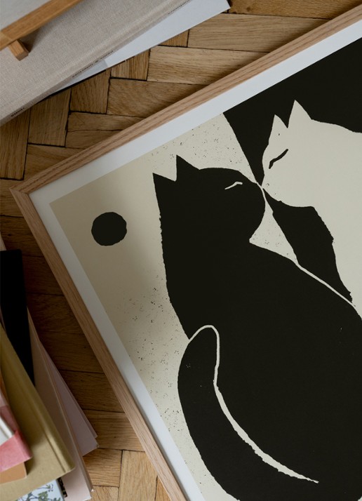 THE POSTER CLUB Kittens, Enikő Katalin Eged print - detail zwart