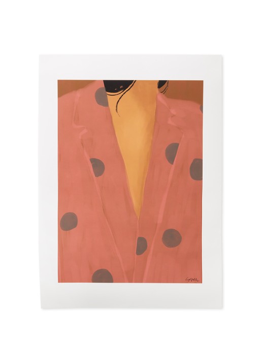 THE POSTER CLUB Maschinsky Dressed, Sandra Blomen print - voorkant steenrood