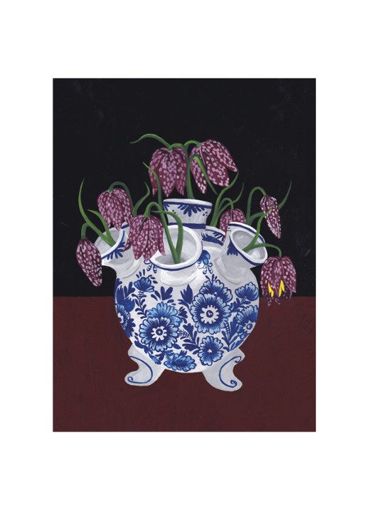 THE POSTER CLUB Meleagris In Tulip Vase, Jaron Su Frittilaria print