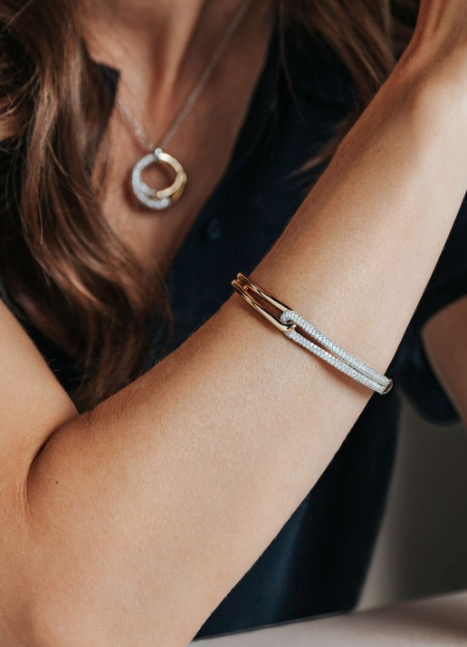 TI SENTO - Milano Bangle 23085ZY - voorkant 2 goud