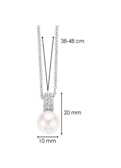 TI SENTO - Milano Ketting van zilver met zirkonia 3877PW - detail 6 zilver