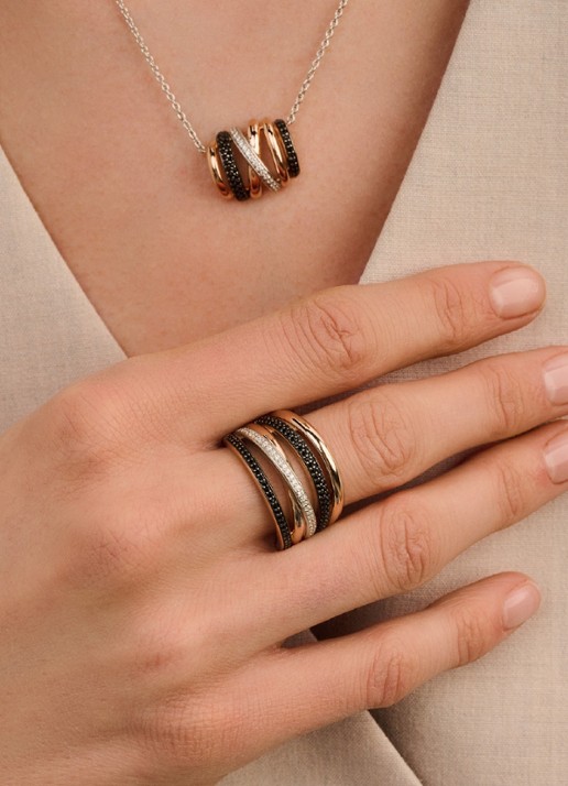 TI SENTO - Milano Ring 12401BR - voorkant 5 roségoud